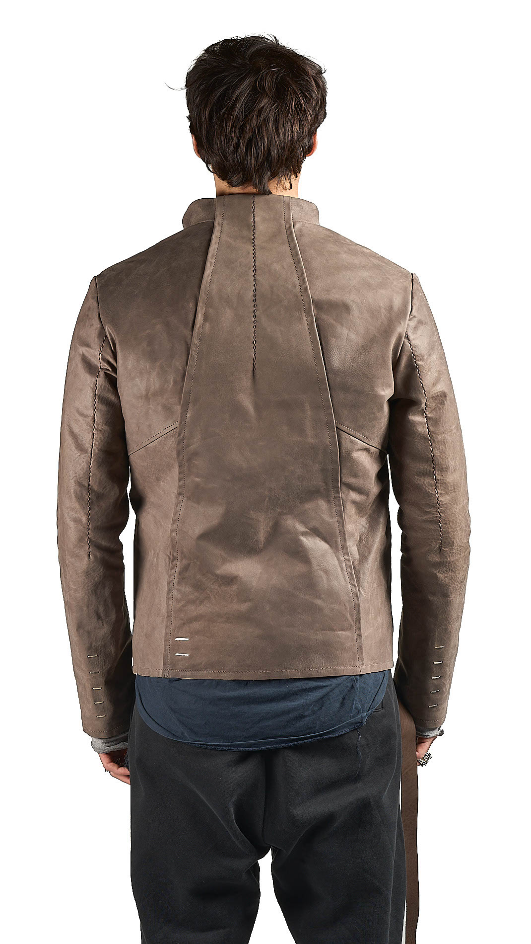 DANIELE BASTA LEATHER AND SILVER JACKET
